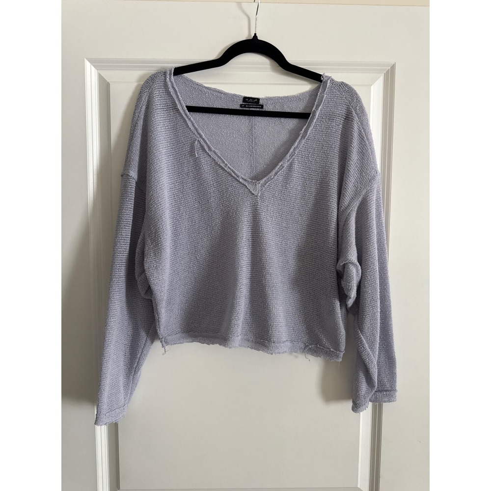 Urban Outfitters Out From Under Purple Sweater Lightweight V-Neck Distressed M